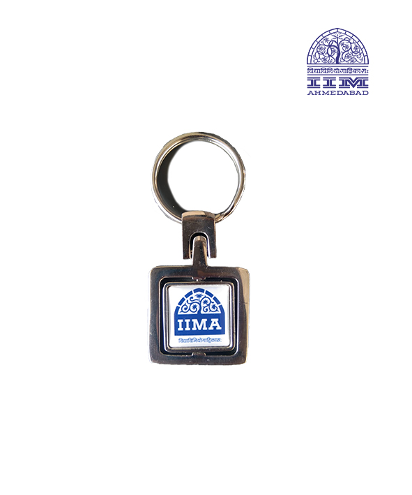 Key Chain Domed Square Metal